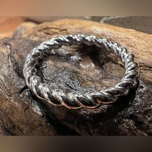 Bali New Sterling Ring Twist Ring Rope Stackable Oxidized Size 7